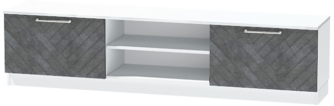 Тумба-2 под ТВ напольная "Иннэс-7", Белый/Бетон графит