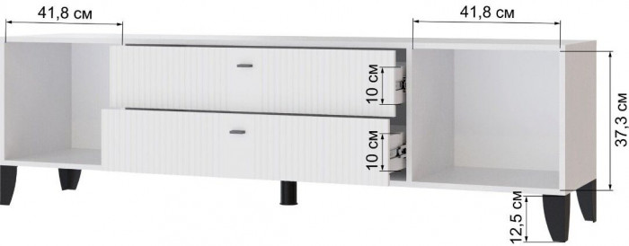 Тумба ТВ Парус-10 белый/белый снег