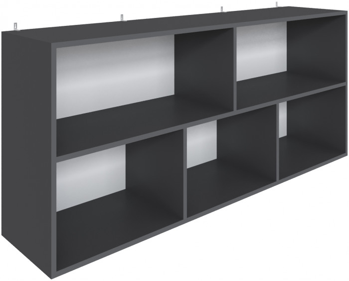 Полка навесная (открытая) Мадрид ПНО-4 (1,5) графит серый