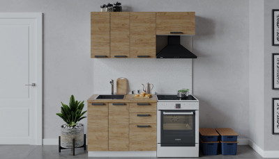 Кухня "Пасаденна" Комплектация 11 1,6 м белый/дуб вотан