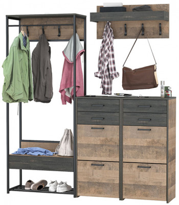 Трувор Прихожая 222, дуб гранж песочный/интра