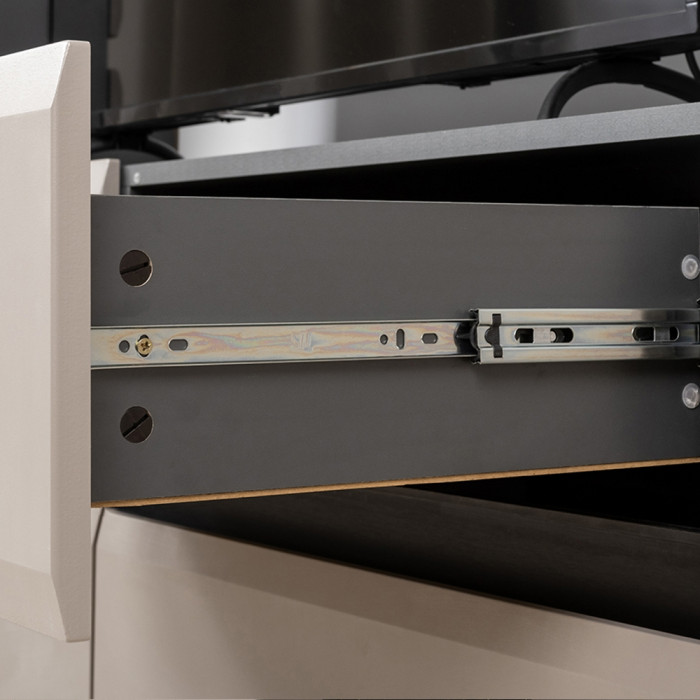 Сидней Комплектация № 047, цвет корпус: антрацит/фасады: МДФ веллюто капучино, ШхГхВ 229,9х41,3х205,2 см., ниша для ТВ 129х41х98 см., универс. сборка