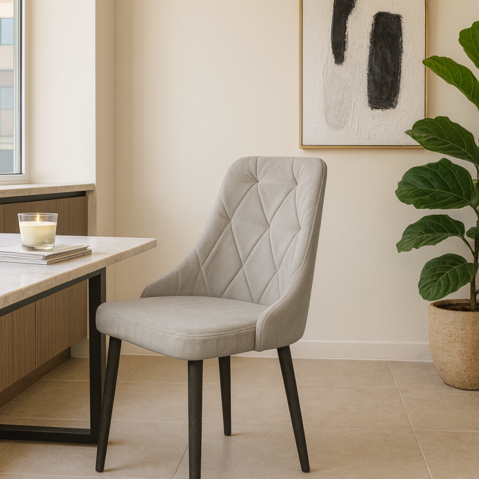 Стул "Граф" черный матовый Томми 08 серый