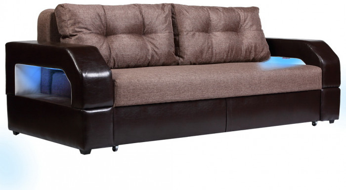 Диван еврокнижка Манчестер 160 рогожка коричневая НПБ