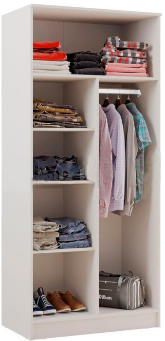 Шкаф распашной 2 двери штанга+полка (Ясень шимо темный / светлый)