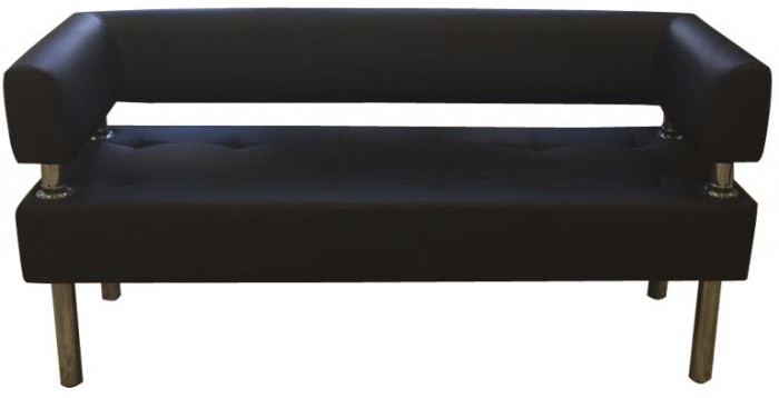 Диван Бизнес 120, экокожа, черный