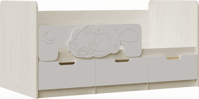 Модульная детская Юниор-4, композиция 1 (Шарли белый, Крафт белый)