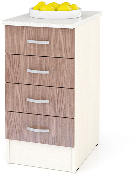 Кухня Мери ШН4Я400 Стол с 4 ящиками 40 см., дуб/ясень шимо тёмный