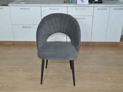 Стул ДЕНИ-2 Д2 / черный /велюр серый