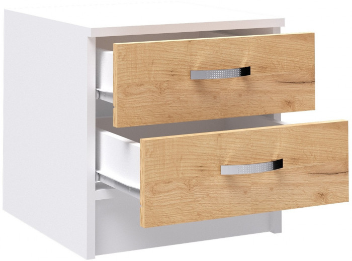 Ронда тумба прикроватная белый/дуб крафт золотой