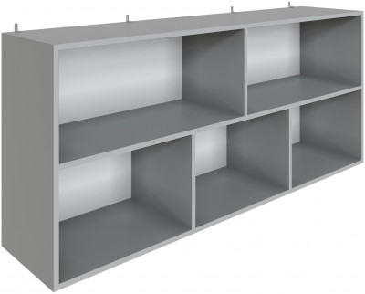 Полка навесная (открытая) Мадрид ПНО-4 (1,5) камень серый