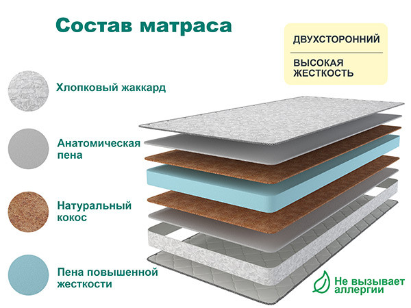 Матрас SLEEP HARD 80х190