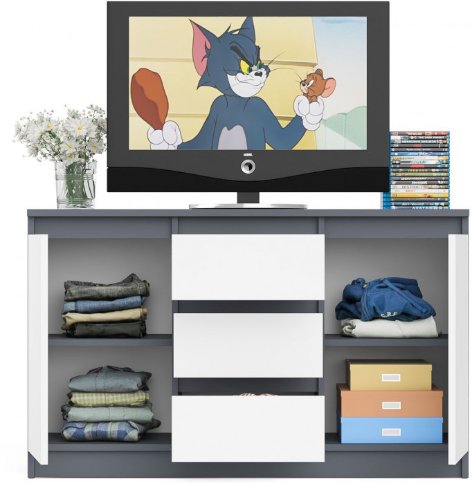 Мори Комод МК1200.3, графит/белый