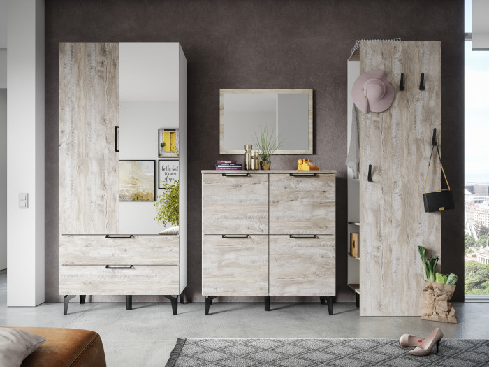 Модульная прихожая Чикаго, набор 2, Дуб юкон/Белый