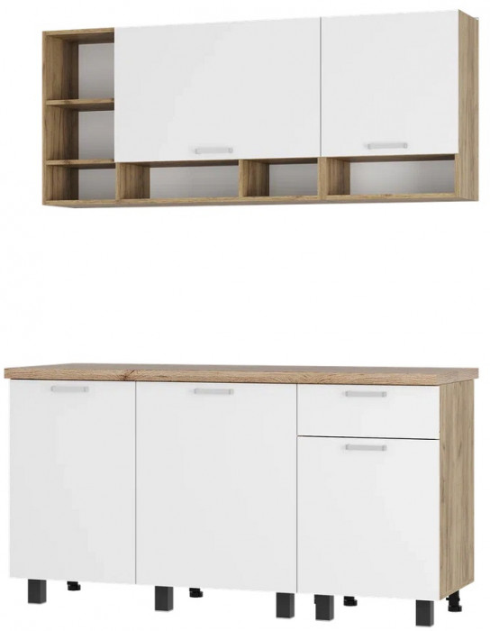 Готовая кухня Вика 1,6 м, Крафт, белый