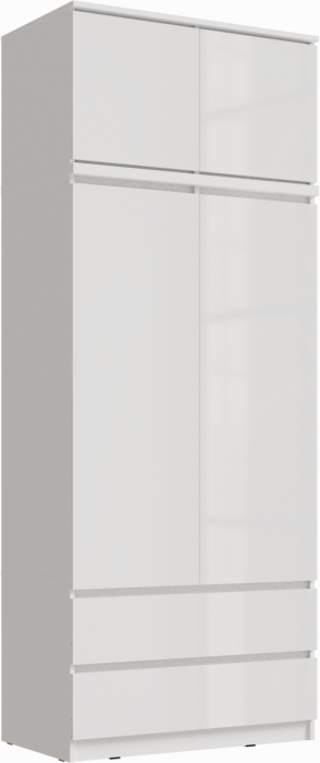 Челси Шкаф 2-х створчатый комбинированный + антресоль к шкафу 900 (Графит, Графит)