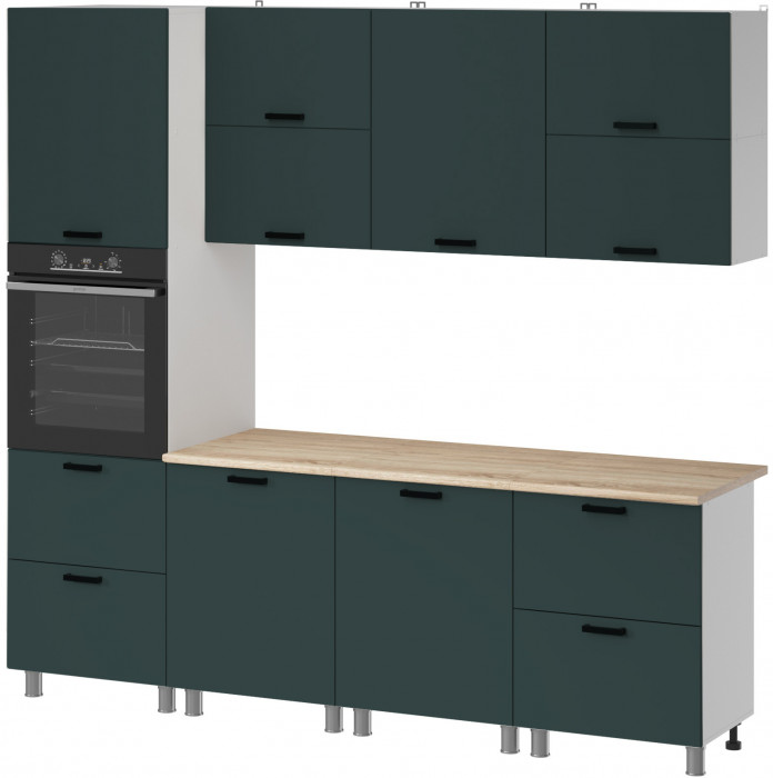 МК Аленушка 2,4м Лаванда Изумруд,скоба черный,сонома