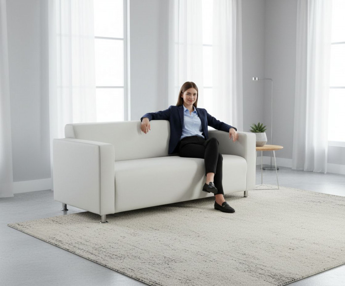 Диван прямой Томи, 200 см, экокожа, белый