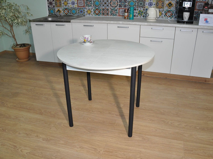 Стол обеденный Ника Бетон пайн белый/черный