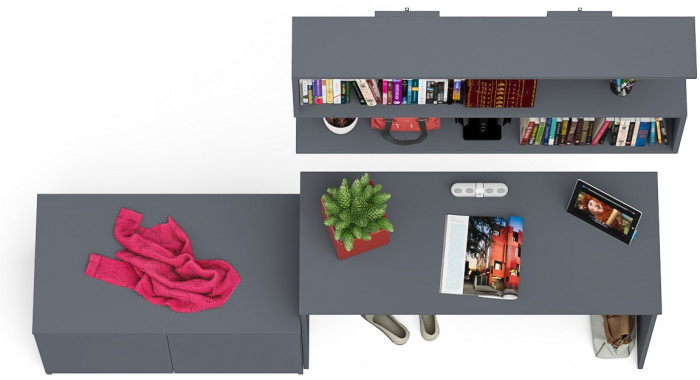 Мори письменный стол МСП1200.1 + Тумба МА900.1 + Полка 1200, графит