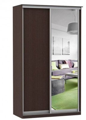 Шкаф купе Модерн 1190х600 2-х дверный 2-х секционный зеркало венге