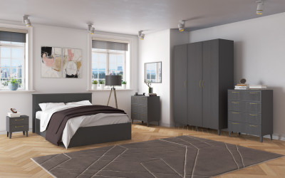 Модульная Спальня Толедо, Графит серый