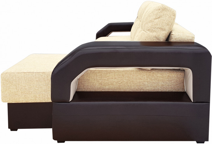 Диван еврокнижка Манчестер УГЛОВОЙ 160 с подсветкой, рогожка бежевая НПБ