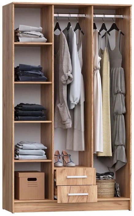 Мартина Шкаф для одежды 3-дверный (Дуб Сонома / белый)