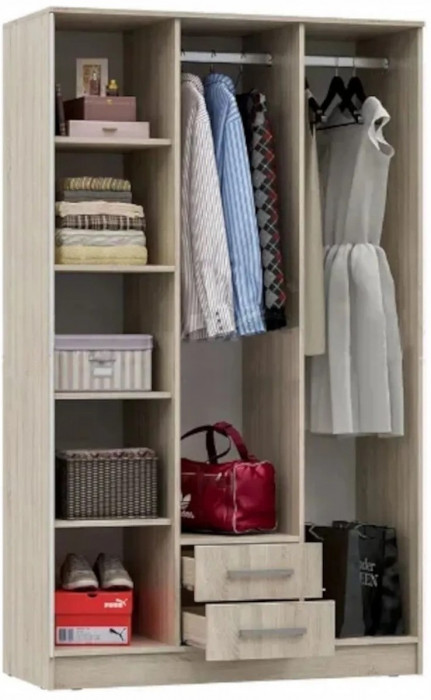 Мартина Шкаф для одежды 3-дверный (Дуб Сонома / белый)