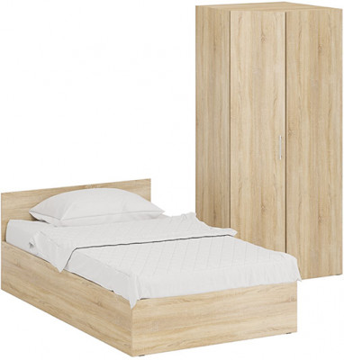 Кровать 1200 + угловой шкаф Стандарт, дуб сонома