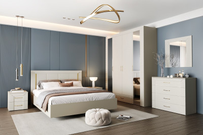 Модульная спальня "Карлин" - Персидский жемчуг/Шаде песочный