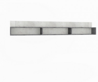 Полка навесная "Денвер" - Бетон спаркс/Перламутр жемчуг