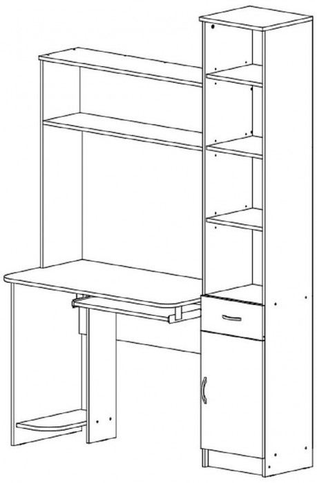 Интел-2 стол компьютерный Ясень Шимо темный / Светлый