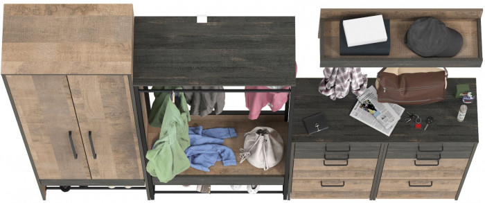 Трувор Прихожая 238, дуб гранж песочный/интра