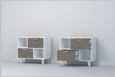 Эго Тумба Т-1 НГ (Глянец Белый/Дуб Крафт Золотой)