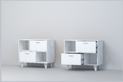 Эго Тумба Т-1 НГ (Глянец Белый/Дуб Крафт Золотой)