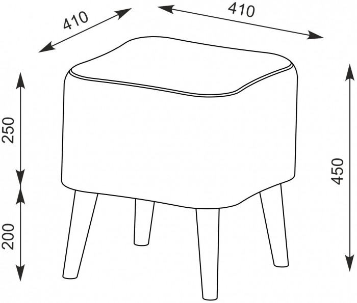 Афина Спальня 4-25901М1к.с. Трюмо + Банкетка 6-5133ТКВмол Куби, кашемир серый/ткань молоко
