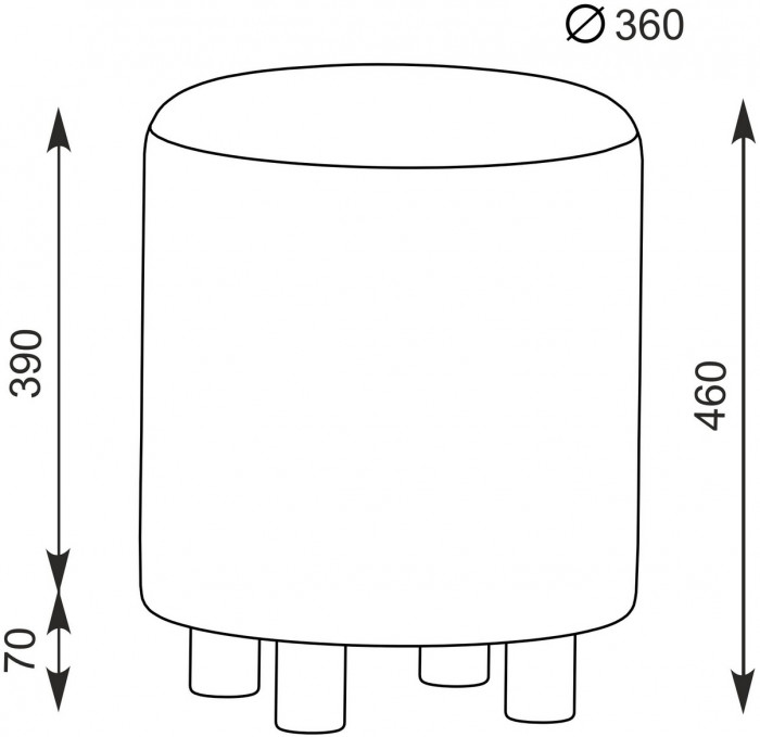 Банкетка 6-5137ТКШтем.серый Марта, ткань тёмно-серая