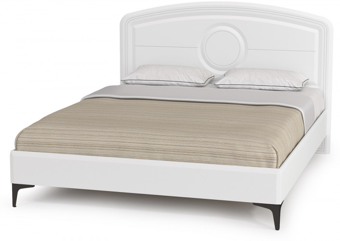Валенсия Спальня 11.36.01 Кровать БЕЗ ортопеда, ЛДСП белый шагрень/МДФ белый шагрень