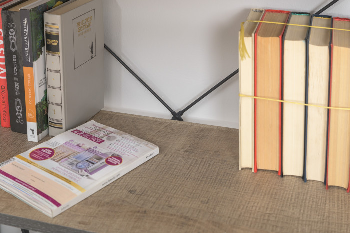 Трувор 13.70 Тумба под ТВ + 13.151.01 Стеллаж + 15.60 Полка, дуб гранж песочный/интра