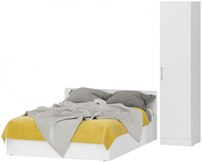 Кровать 1400 + Пенал Стандарт, белый