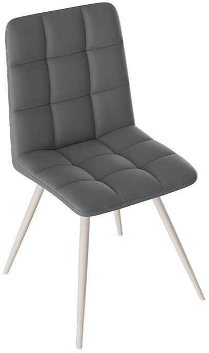 Бруно Стул (конус Т3) (Черный муар матовый/Кожзам Бежевый)