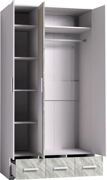 Шкаф для одежды и белья Айрис 444, статуарио
