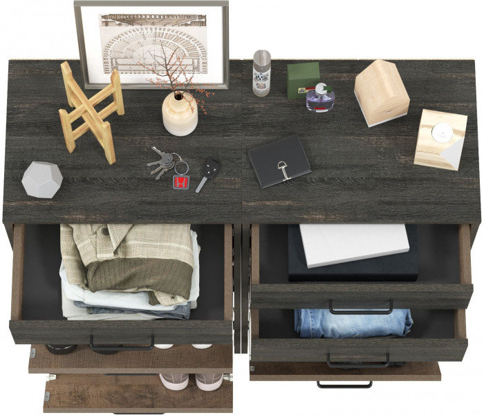 Трувор 13.241.06 Тумба для обуви + 13.241.06 Тумба для обуви, цвет дуб гранж песочный/интра, ШхГхВ 100х37х106,9 см.