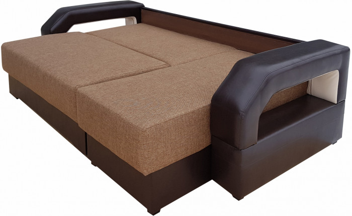 Диван еврокнижка Манчестер УГЛОВОЙ 160 рогожка коричневая НПБ
