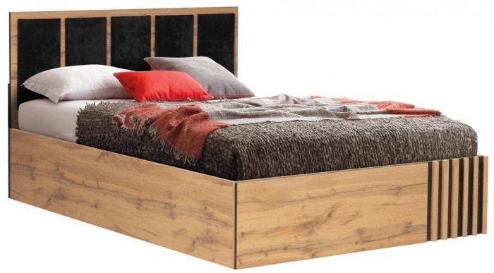 Кровать Либерти 51.20 с под. мех. Дуб вотан/Черный