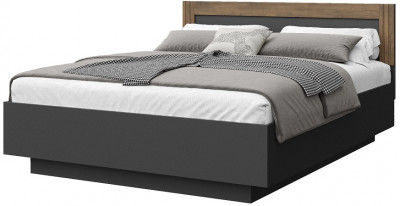 Кровать 120х200 с щитовым основанием "Каен" - Дуб стирлинг/Антрацит