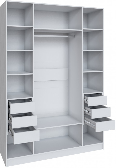 Шкаф Мадрид (1,6) с 6 ящ. внутри без зеркала, Белый