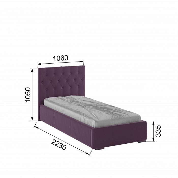 Октавия Кровать интерьерная 900 винный ромб, ПМ