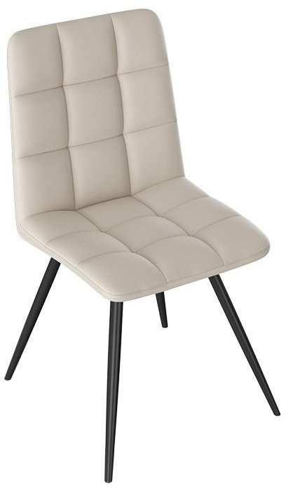 Бруно Стул (конус Т3) (Черный муар матовый/Кожзам Серый)